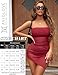 Avidlove Womens Mesh Dress Bodycon Mini Lingerie Dress Y2k Backless Tube Ruched Slit Clubwear Outfits Wine Red L