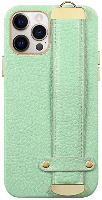 Étui de téléphone à motif Lychee pour Apple iPhone 12 Pro en cuir vert