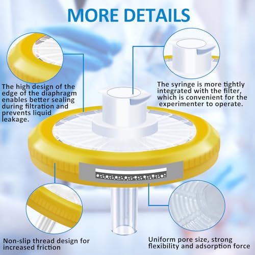 Image of Xin Tester 100 PCS Non-Sterile Syringe Filter MCE Membrane 13mm Diameter 0.22um Pore Size Hydrofilic Syringe Lab Filters