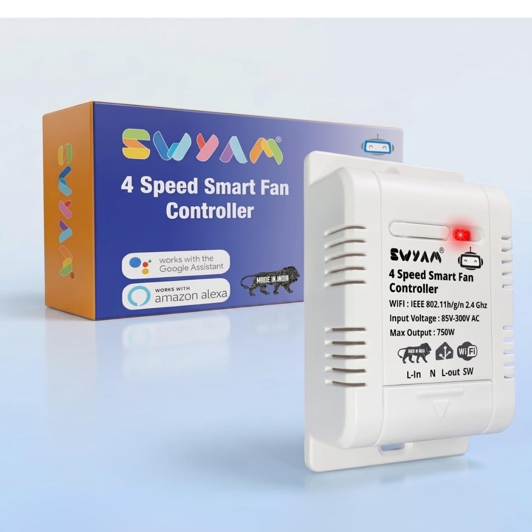 Home Assistant-Compatible WiFi Smart Fan Regulator | 4-Speed Ceiling Fan Controller | Works with Alexa & Google Assistant | Retrofit Smart Switch | No Hub Required-image-18