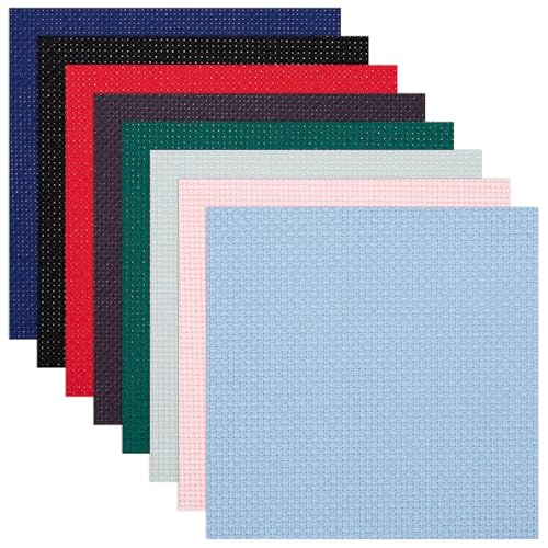 8 Sheets 8 Colors Aida Cloth 14 Count Cross Stitch