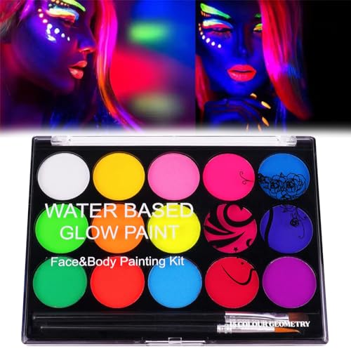 Kinderschminke Set, Halloween Kinderschminke Set, 15 Farben Kinderschminken Set, Gesichtsfarbe Kinderschminken, Waschbar Face Paint Bodypaint Schminkset, für Halloween Weihnachten Schminke Fasching