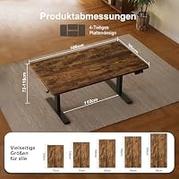 JUMMICO Höhenverstellbarer Schreibtisch 160×80 cm mit Kabelwanne & USB-A – Ansicht 3