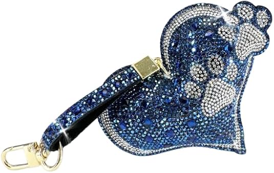 Jacqueline Kent JKKC140.BL Diamonds in the Ruff Heart Purse Charm, Blue 3.75 Inches