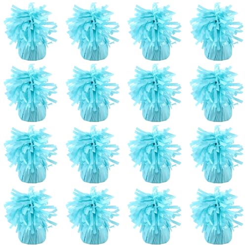 Poids de ballons bleu layette métalliques x16 pour éviter l'envol de vos décors de fête