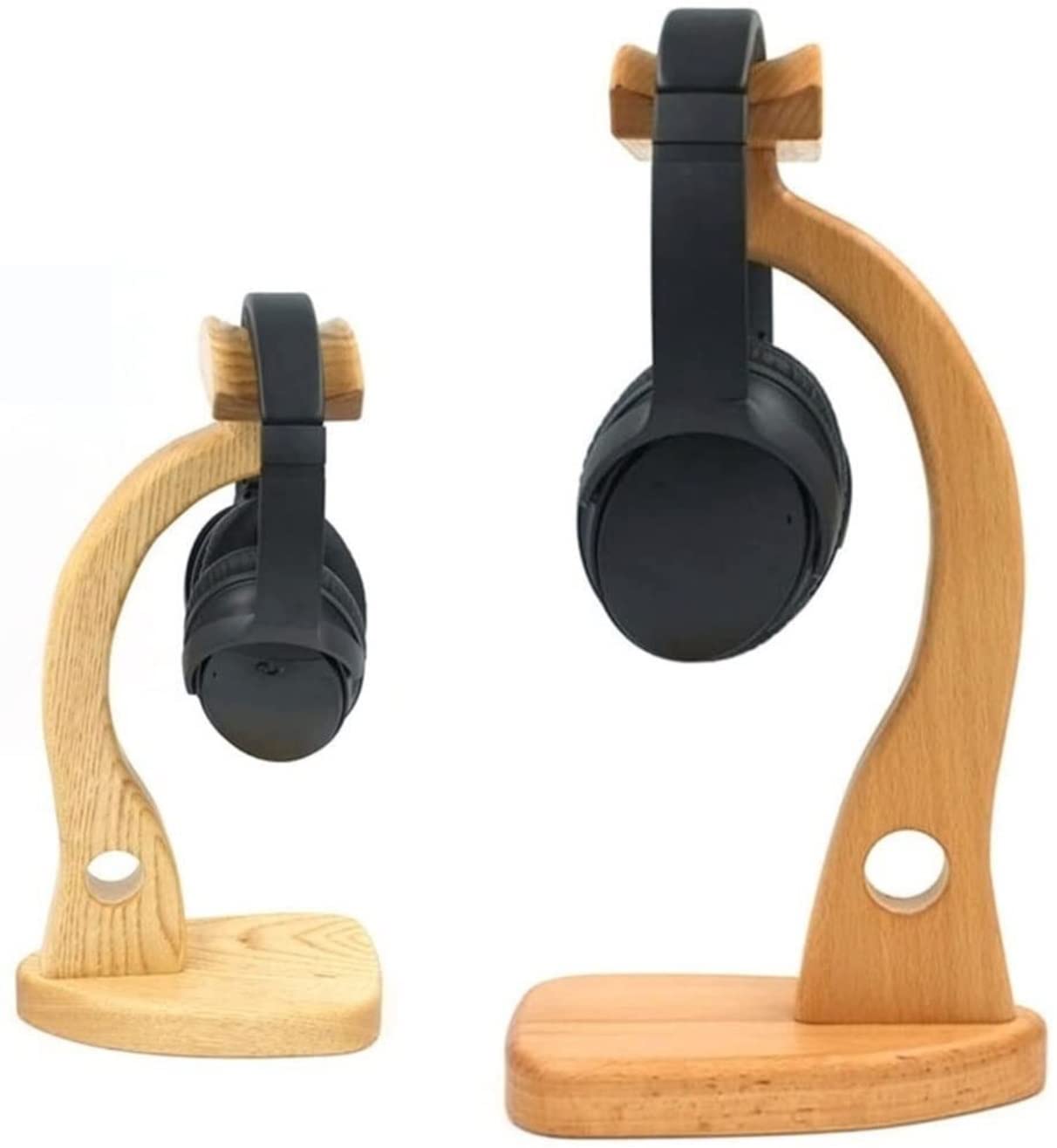 supporto per cuffie, Supporto for auricolare con staffa for display creativo in legno(Beech)