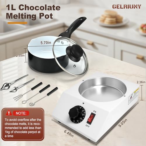 2026 Upgrade Chocolate Melting Pot, 1L Chocolate Melting Machine (40W,110V) — view 5
