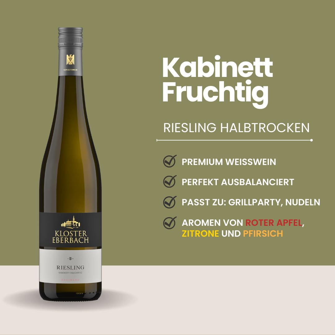 Weinpaket „Riesling für Einsteiger“ | 3 Flaschen Kloster Eberbach | Feinherb, Classic & Trocken | Ideal für Riesling-Neulinge | 3x 750ml