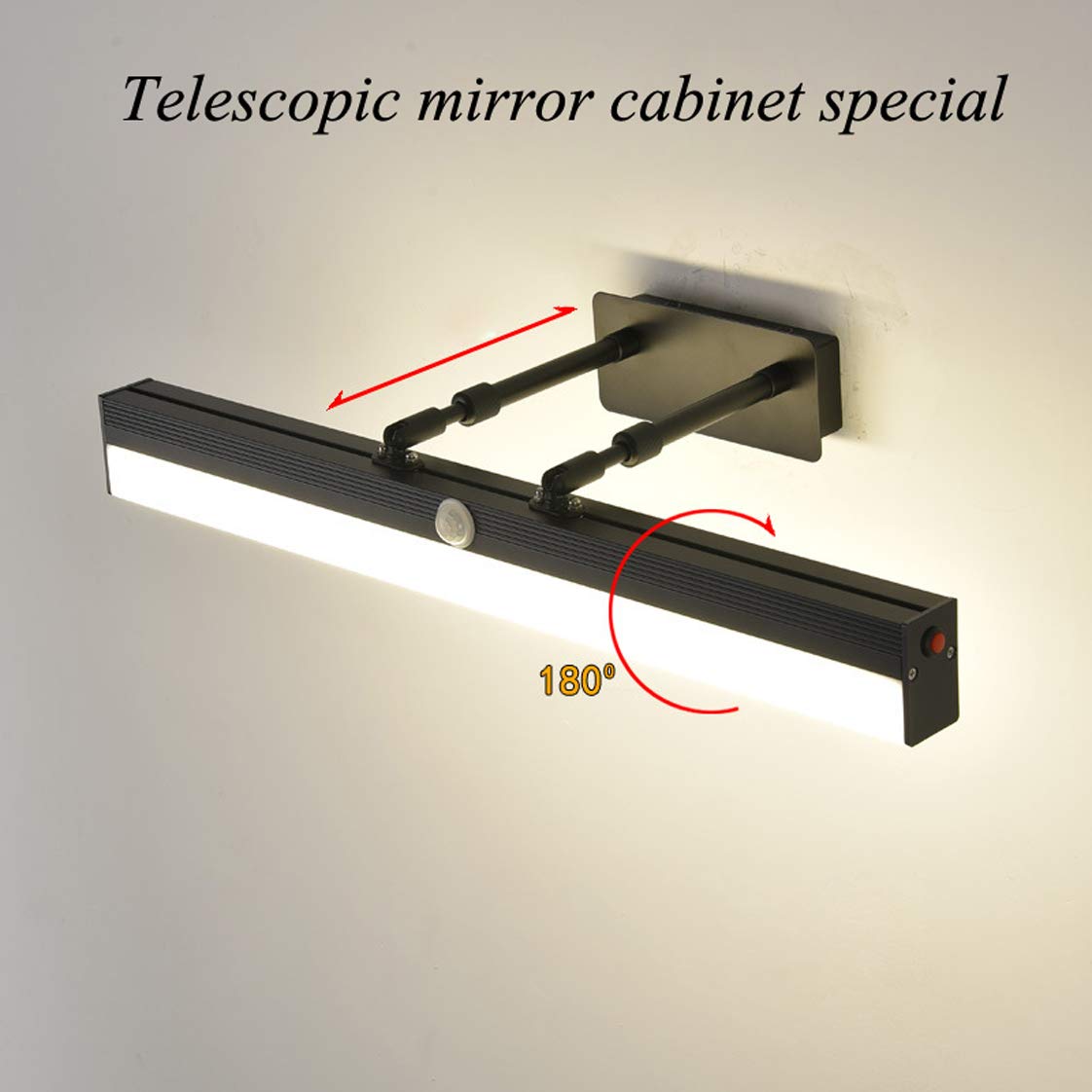 Luz espejo baño, luz espejo LED Sensor movimiento Iluminación imagen LED Lámpara frontal pared ahorro energía Blanco cálido 4000K IP44 Luces aplique maquillaje LED impermeables con interruptor enc