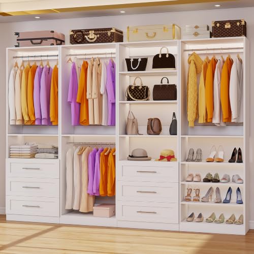 Modular Closet System with Shelves Drawers & Rods