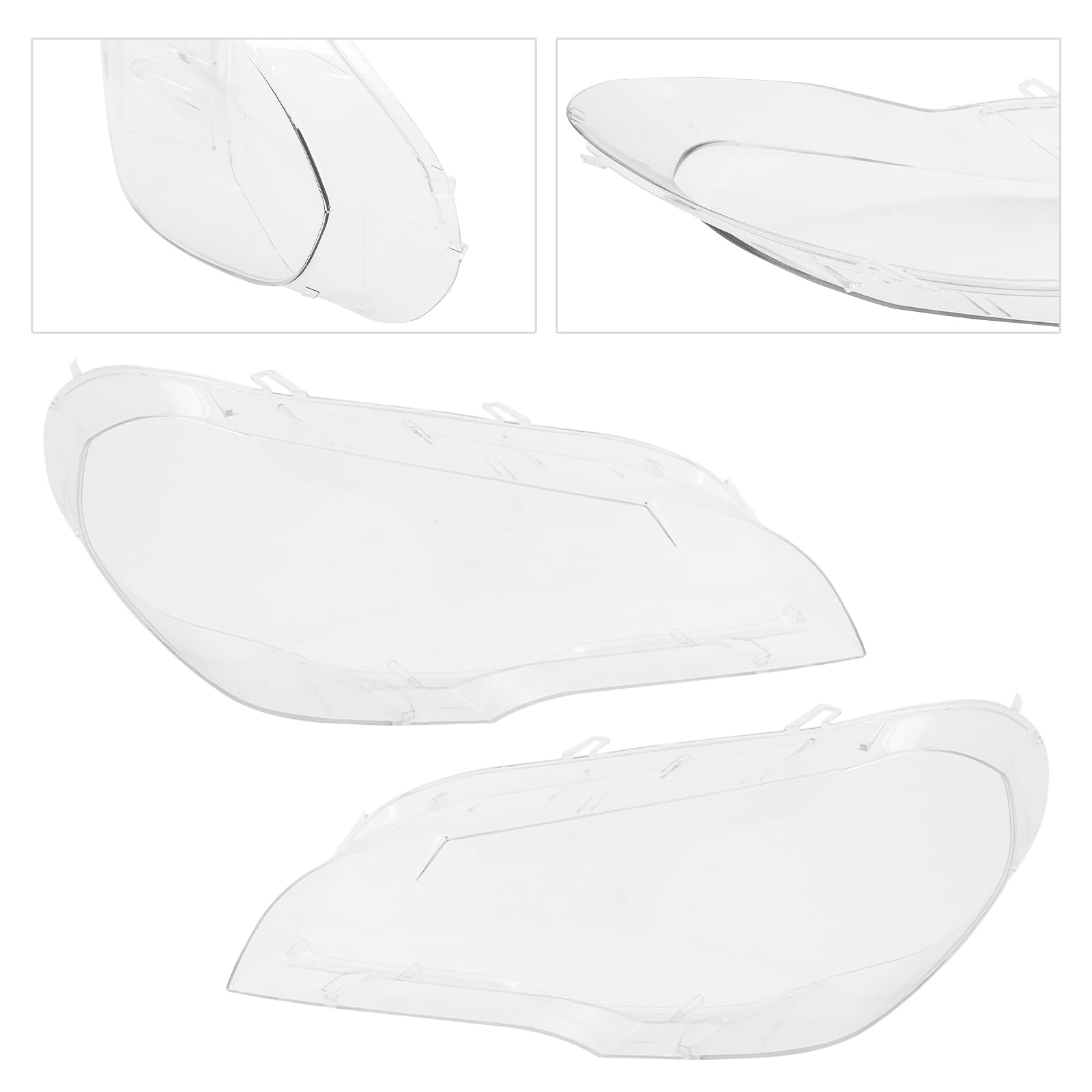 Juego de difusores de cristal para faros delanteros izquierdo y derecho, para faros delanteros transparentes, aptos para E7 Touring 2001 – 2010 (E7)