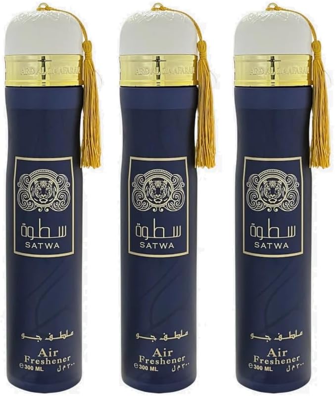 Arabian Air Freshener Bundle (3 x 300ml) Dubai, Luxury Scent, Long Lasting Fragrance (3 x Satwa)