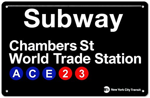 Poster Discount World Trade Metal Subway Sign, 17x11
