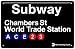 World Trade Metal Subway Sign , 17x11