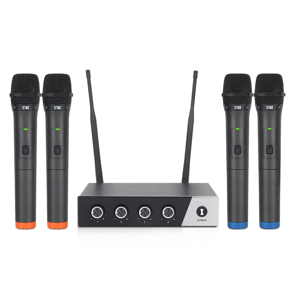 TUGA UHF ワイヤレスマイクシステム 4チャンネル グースネック卓上マイク Amazon.co.jp: XTUGA S400 ワイヤレスマイク システム、4 つの手持ち型