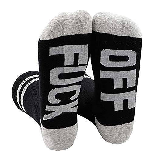 Gedston Unisex Fuck Off Cotton Socks Funny Casual Novelty Crew Ribbed Gift Dress Tube Stocking