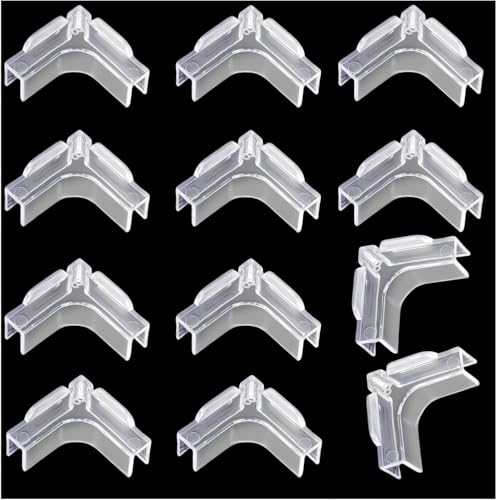 CAASFOOY 12 Stück Aquarium Glaskantenschutz weichen Abdeckungen für Aquarien, Fischaquarium Glas Aquariumschutz Acrylschutz für Aquarium Stoßfeste Glaswerkzeuge, Transparent, 8 mm