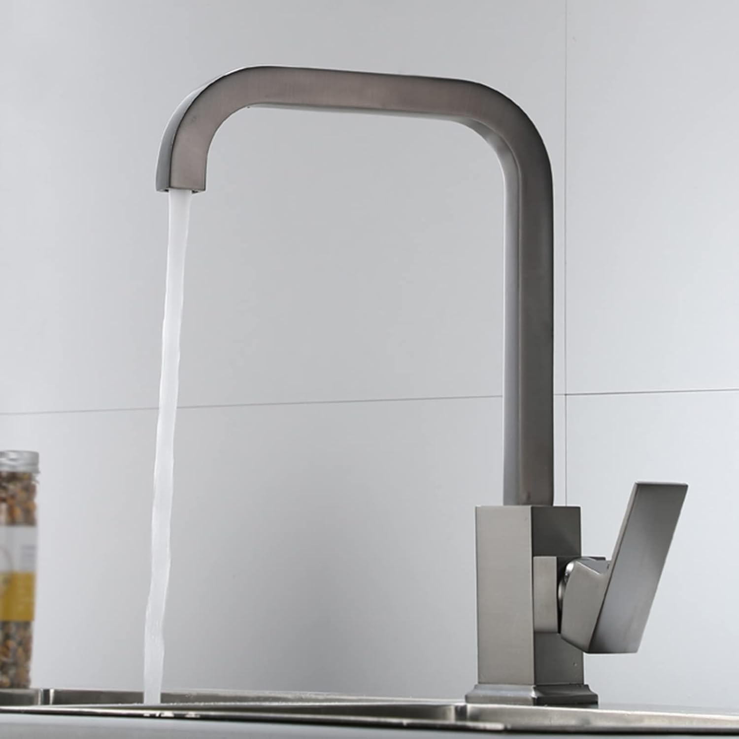 Kitchen faucets Brass Kitchen Faucet Vintage Kitchen faucets 1hole Single Lever Kitchen Faucet Kitchen Sink faucets hot and Cold Water Faucet 360°Swivel for Washbasin,Gold (Color : Gris)