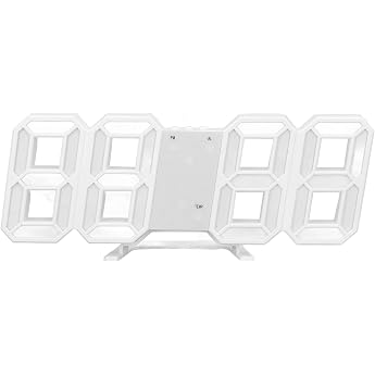 3D LED Digital Wall Clock with Radio and Night Light Timer for Living Room Bedroom 12/24 Hours Time Display Date Display Alarm Clock for Home with Bright Display