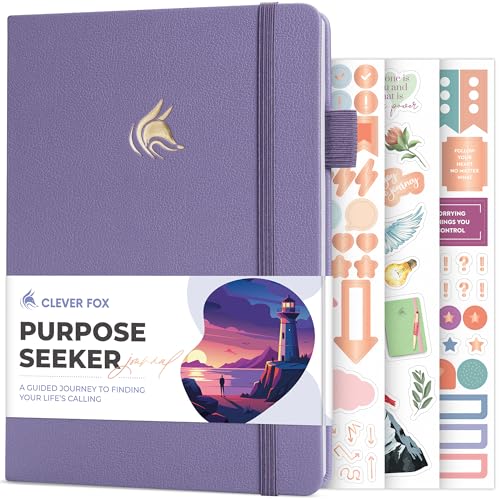 Clever Fox Purpose Seeker Journal – Guided Manifestation & Life Reflection Planner for Daily Self-Exploration, Goal-Setting & Gratitude (Lavender)