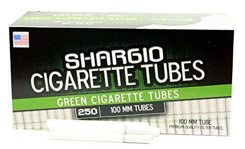 Shargio Cigarette Tubes 250ct Box - Green 100mm Menthol (40 Boxes/1 Case)