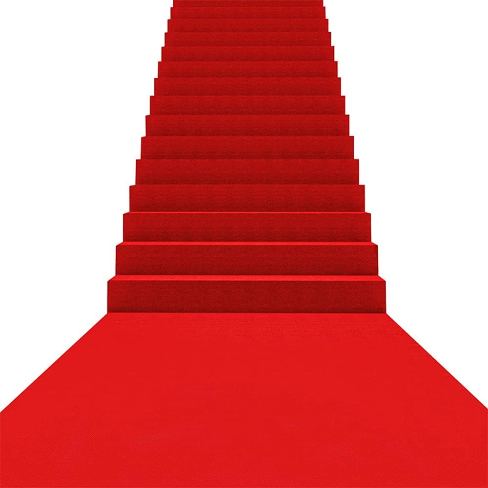 Red Carpet Runner, 3.9ft x 33ft Hollywood Birthday Party Decorations Red Carpet Event Runner for Indoor Or Outdoor Use