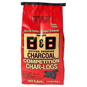 B & B Charcoal 00106 Competition Char-logs Charcoal Briquettes, 30 Lbs