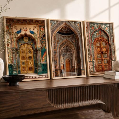 Image of kotart Indian Art Traditional Paintings for Living Room | Framed Wall Painting for Home Room Bedroom Office Wall Decor | Wall Poster With frames Set of 3 (13X17 inch)