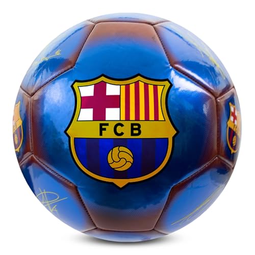 Hy-Pro Ballon de Football sous Licence Officielle FC Barcelone Classic Signature | Métallique, Taille 5, Barca, entraînement, Match, Marchandise, à...
