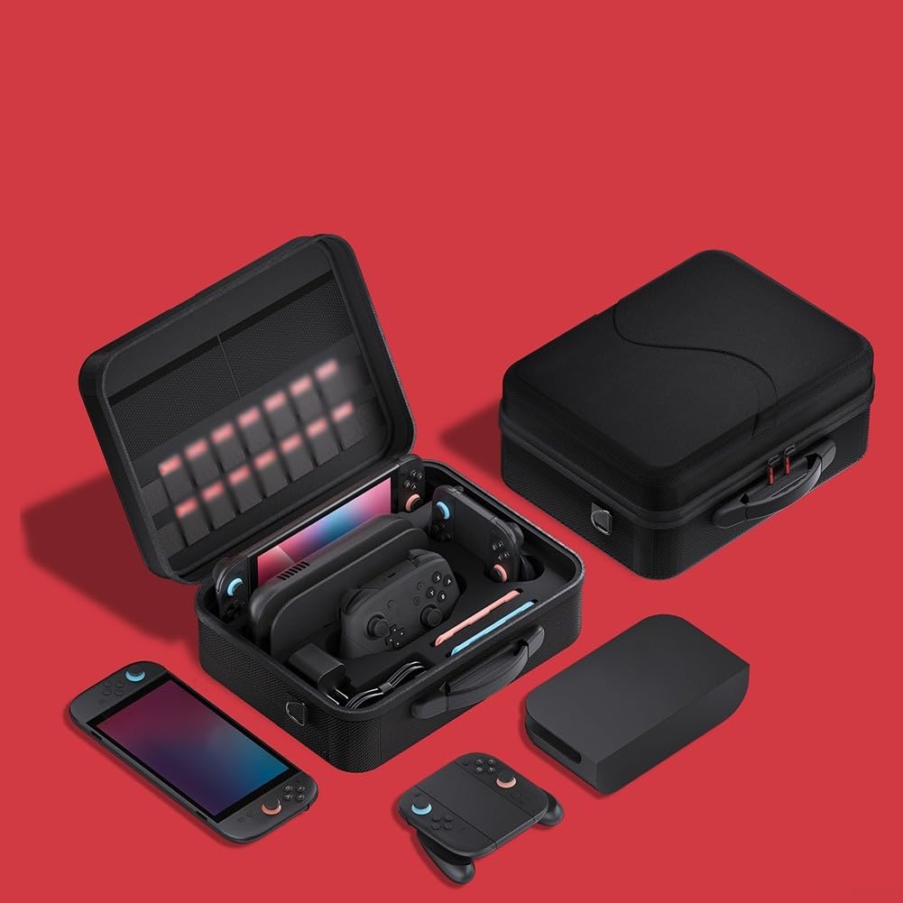 Organizer multifunzionale per Nintendo Switch 2, compatto e comodo, colore: nero