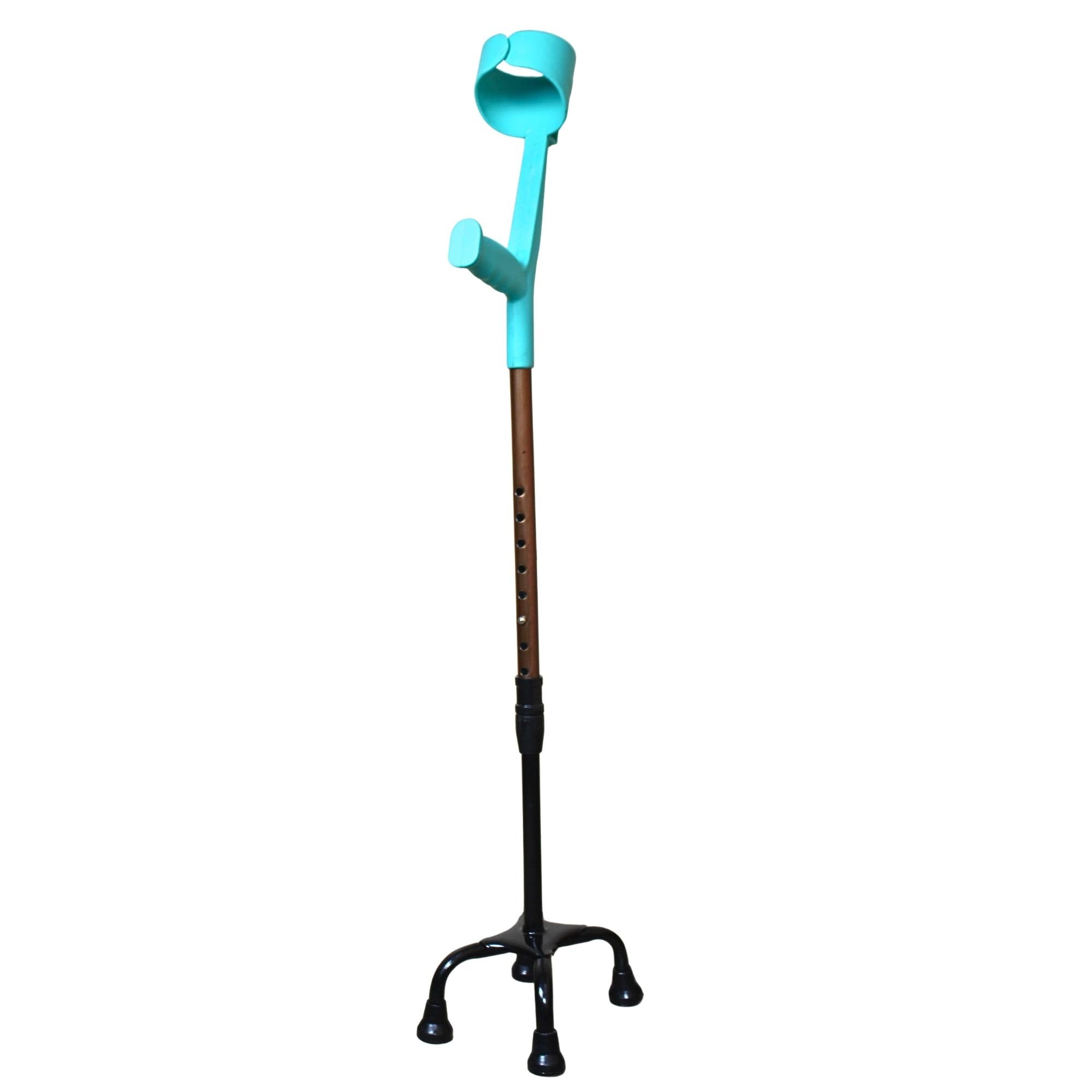 Height Adjustable Anti-Slip Four Leg Surgical Elbow Crutch Green Walking Stick-image-17