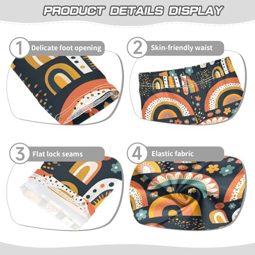 Rainbow Boho Style Kids Baby Girls Basic Leggings Stretch High Waisted Dance Pants Exercise3