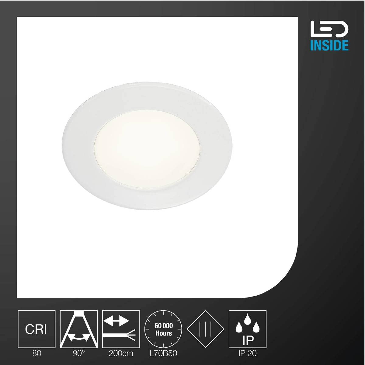 Faretto LED Da Incasso SLV DL 126, 3000K 160lm, Grigio, 90°, Per Soffitto, Design Minimal, 5 Anni Garanzia