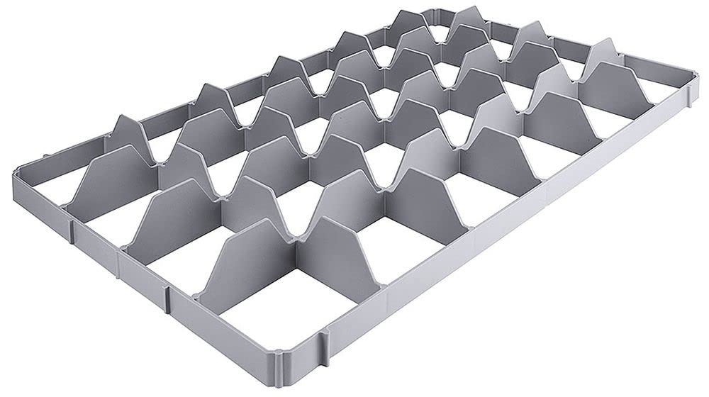 Contacto Einsatz für 24 Gläser, unten, Kunststoff, geeignet für 60 x 40 cm Transportboxen, max. Glasdurchmesser 8,5 cm