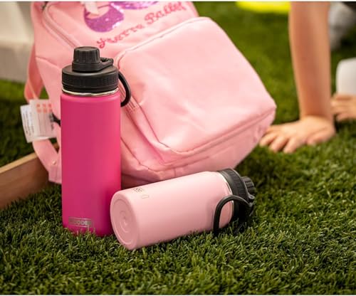 Image of koodee Water Bottle for School-12 oz Stainless Steel Vacuum Insulated Wide Mouth Flask with Leakproof Spout Lid (Pink)