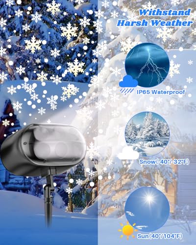 Projecteur Noël flocon de neige LED étanche IP65 avec télécommande
