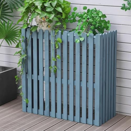 Clôture de climatiseur décorative en bois bleu azur 85cm