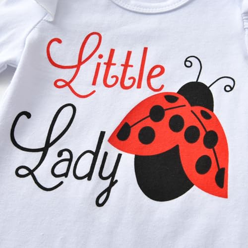 Newborn Baby Girl Clothes Ladybug Printed Long Sleeve Tops Romper Pants Headband Infant Girls 3Pcs Clothing Set3