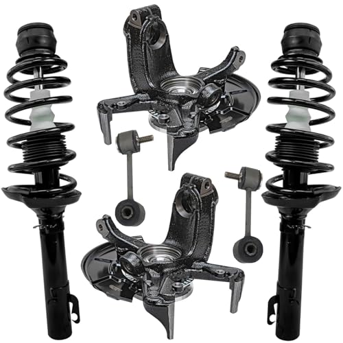 Image of Detroit Axle - Front Steering Knuckles and Wheel Hub Bearings Struts and Coil Spring Sway Bar End Links Replacement for Jetta Volkswagen Beetle Golf 2.0L 1.9L with 29 /32 inch Bar Diameter