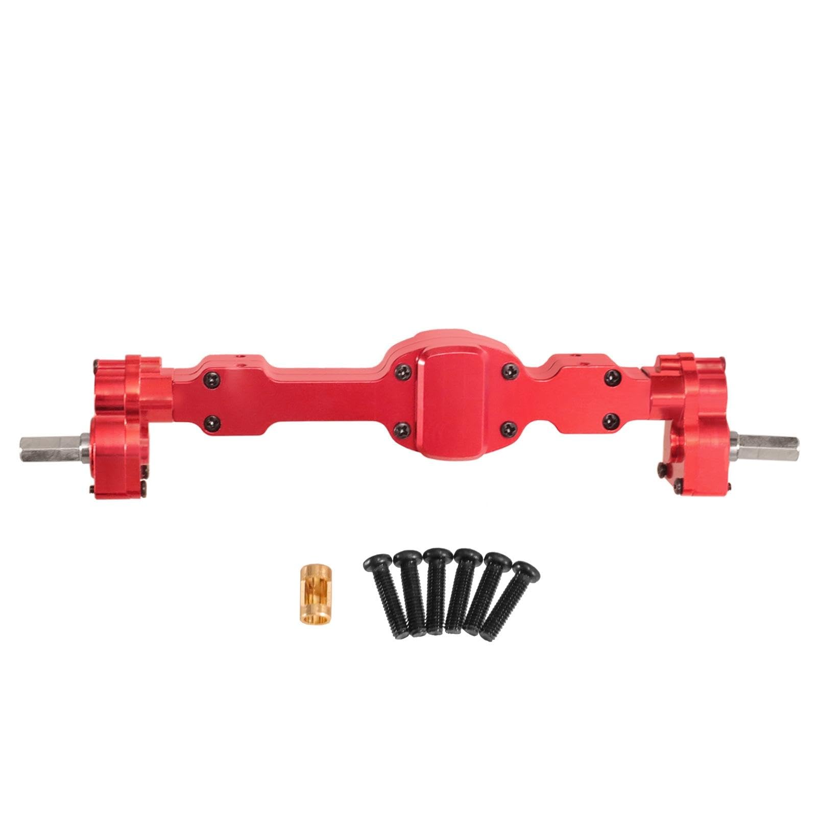 RC Car Rear Elevated Axle Full-Metal Elevated Axle with Steel Gears High-Clearance for Hobbyists, Trail Riding Red Rear Axle-image-13