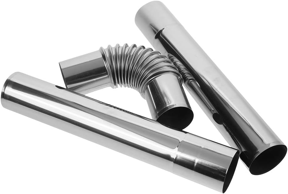 Hemobllo Stainless Steel Chimney Flue Pipe Set 2.36in Diameter 90 Degree & Exhaust Extensions for Wood Stove Fireplace Tent Heating