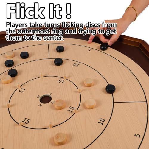 Crokinole juego de mesa clásico de 27 pulgadas miniatura 5