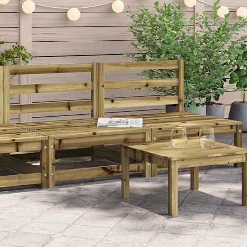 Mokuyary Gartensofas ohne Armlehnen 2 Stück 70x70x67 cm Kiefernholz Gartenmöbel Set, Outdoor Balkonset Terrassenmöbel, Gartenlounge Sitzgruppe für Terrasse, Balkon, Garten
