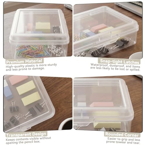 novelinks 5x8 Inch Plastic Pencil Box, Small Clear Storage Bins with Lids by novelinks - Used condition - Image 6