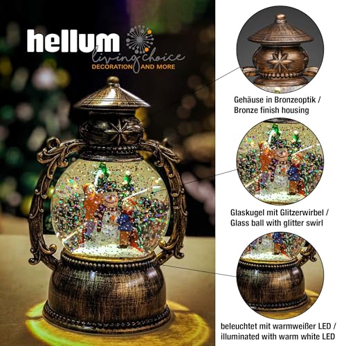 ISAKEN Weihnachtslaterne Mit Schneefall-Effekt - Magische LED Schneekugel Für Festliche Stimmung