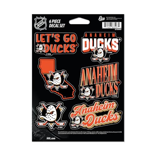 Rico Industries NHL Hockey Anaheim Ducks 6-Piece Decal Set