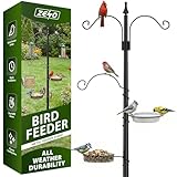 ZENO Bird Feeders Hanging Station | Bird Feeder | Heavy Duty Feeding Station for Birds | Birds Feeding Pole | Multi Feeder Standing with Metal Suet, Water Dish | Includes 2 Stations