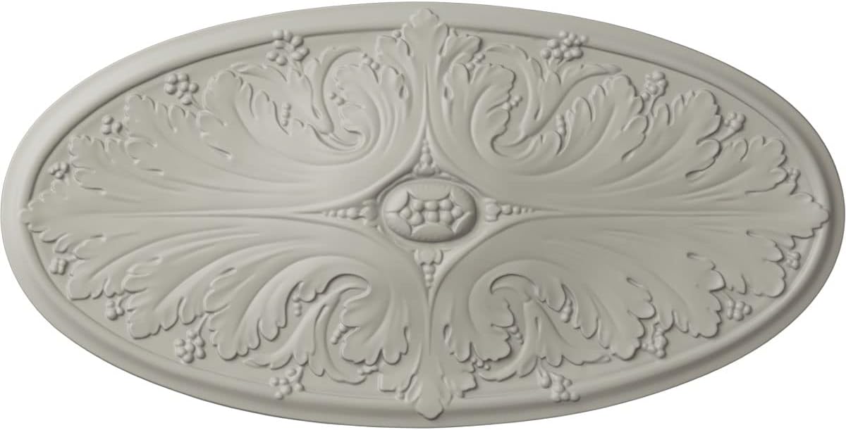 Ekena Millwork CM24X12MAPCF Madrid Ceiling Medallion, Pot of Cream, 24 3/4"W x 12 1/2"H x 1 3/4"P