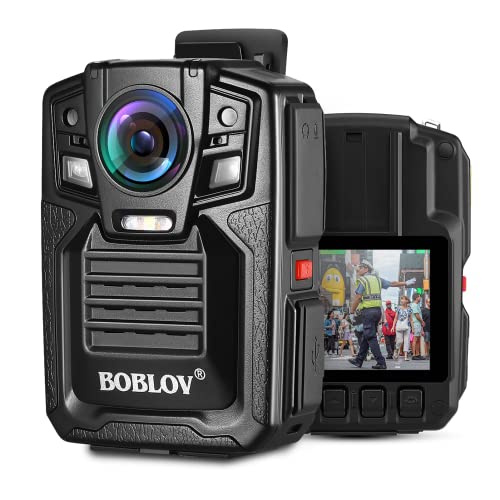 BOBLOV D7 2K Body Camera, 256GB 2 * 1950mAh Batteries with Charging Dock, IP67 Waterproof, Body Camera with Audio and Video Recording, 170° Wide-Angle, Night Vision for Security Law Enforcement