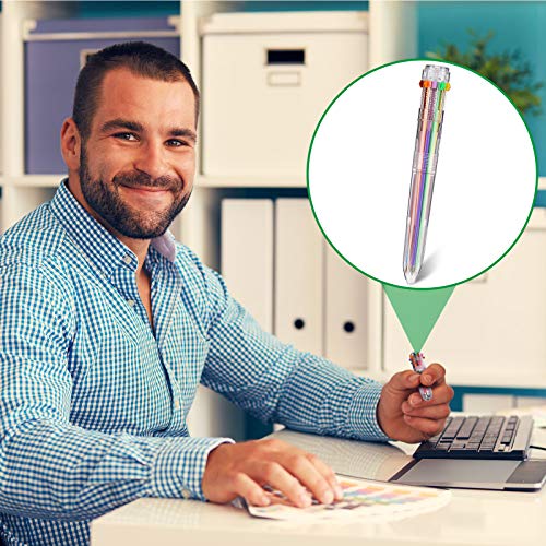 Zonon Multi-Color Shuttle Pens 10-In-1 Retractable Ballpoint Pen Transparent Barrel 0.7Mm Ballpoint Pen, Home Office School Supplies For Students Kids (3 Pieces) #TOP6